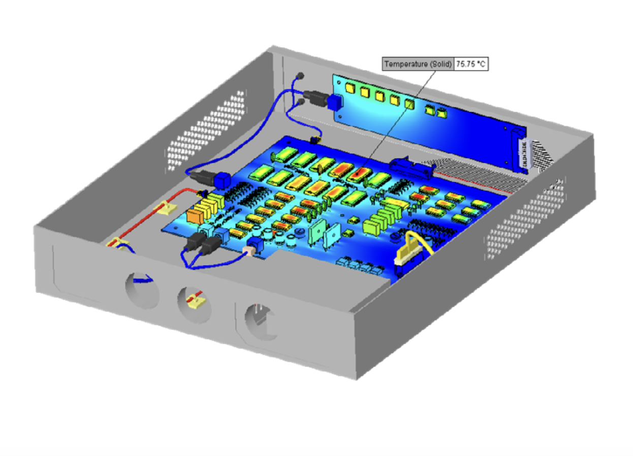 Thermal simulation of a populated PCB inside an enclosure